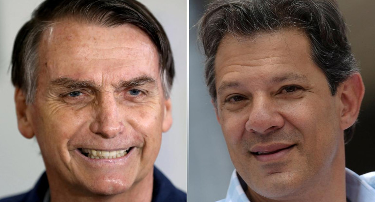 Bolsonaro y Haddad, elecciones en Brasil, balotaje, segunda vuelta, Reuters