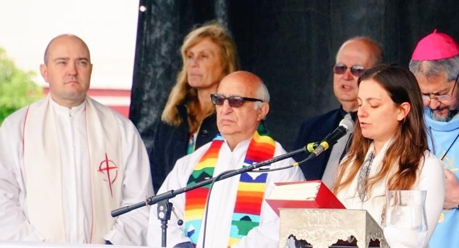 Arzobispo Agustín Radrizzani en misa por "Paz, Pan y Trabajo" en Lujan