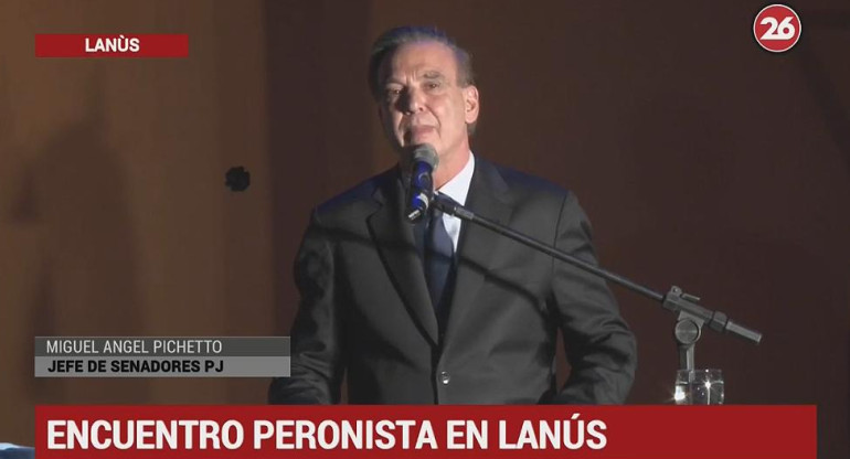 Miguel Ángel Pichetto en Lanús, peronismo, política, Canal 26