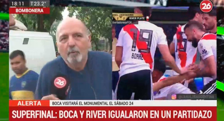 Hinchas de Boca, tras empate en Superfinal, Boca vs. River, Copa Libertadores, Canal 26