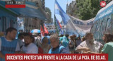 Docentes protestan frente a Casa de la Provincia de Buenos Aires, Canal 26