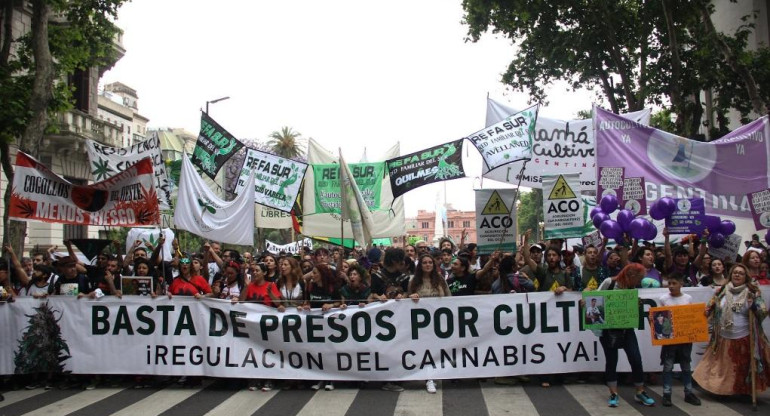 Marcha en el centro porteño para legalizar la marihuana