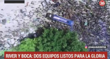 Salida del plantel de Boca hacia el Monumental (Canal 26)