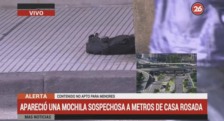 Paquete sospechoso a metros de la Casa Rosada (Canal 26)