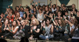 La organización "Actrices Argentinas" durante la conferencia de prensa en la que denunciaron a Juan Darthes, NA