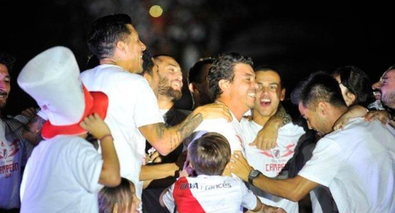 Festejos de River en el Monumental por Copa Libertadores, Gallardo, Twitter