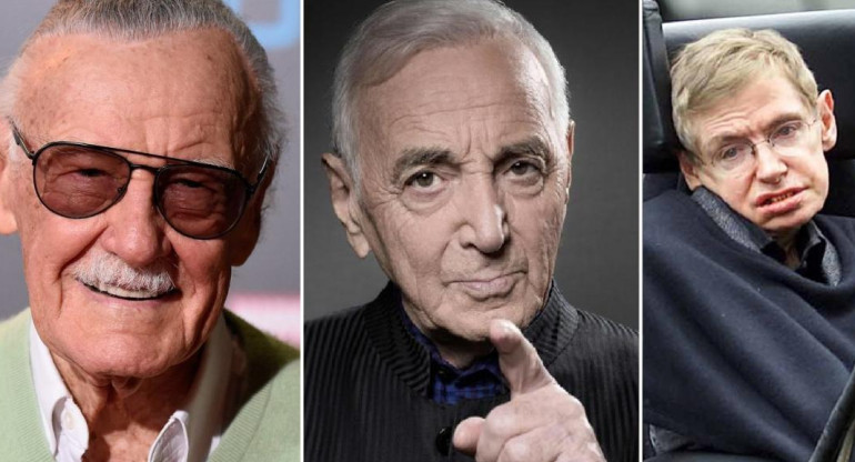 Charles Aznavour, Stan Lee, Stephen Hawking