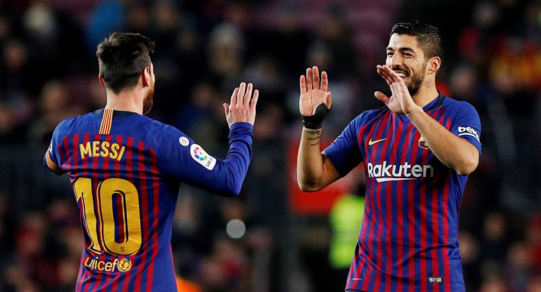 Barcelona vs Leganés Messi y Suárez - Reuters