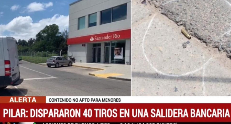 Pilar: dispararon 40 tiros en una salidera bancaria