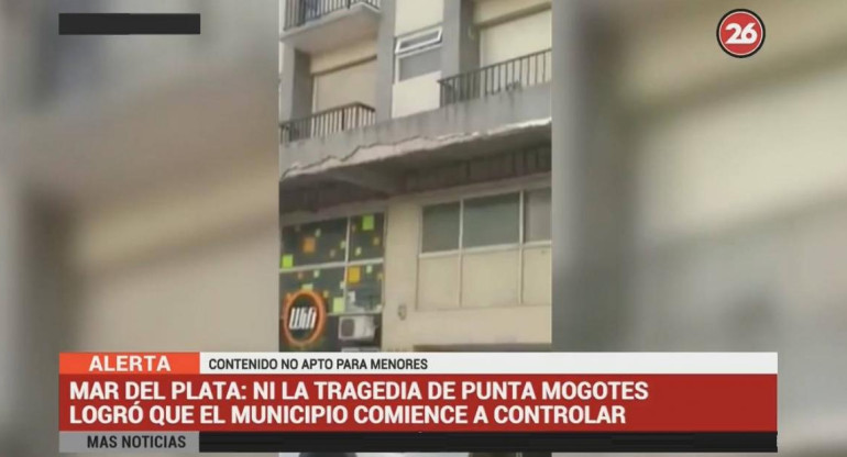 Mar del Plata, sin controles: vecinas denuncian balcones peligrosos (Canal 26)