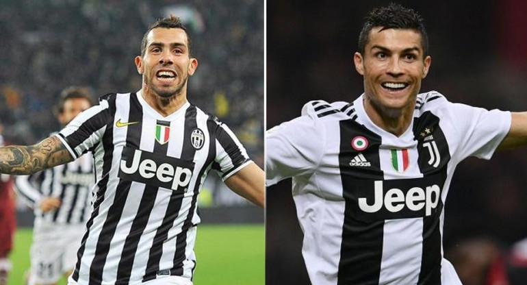 Carlos Tevez y Cristiano Ronaldo - Juventus - Fútbol italiano - Deportes