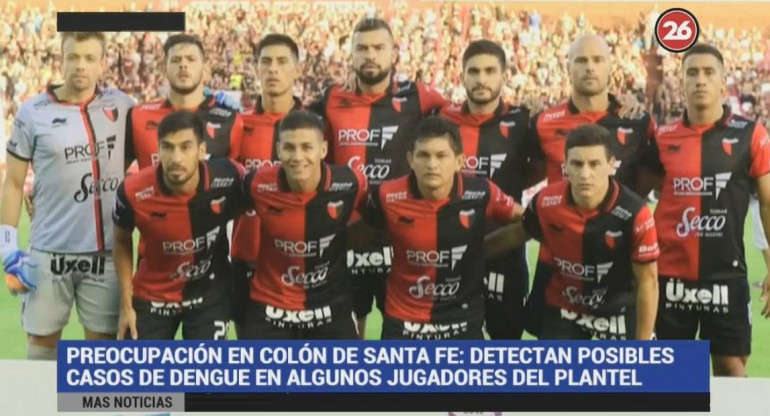 Posibles casos de dengue en jugadores de Colón de Santa Fe (Canal 26)