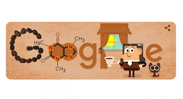 Google Doodle celebra al químico Friedlieb Ferdinand Runge, quien descubrió la cafeína