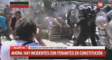 Tensión e incidentes durante un verdurazo en Constitución (Canal 26)