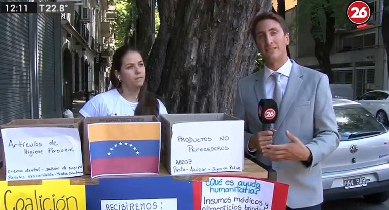 Campaña en la Argentina para enviar donaciones a Venezuela (Canal 26)	