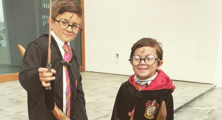 Thiago y Mateo, hijos de Messi y Antonella, se vistieron de Harry Potter para Carnaval 