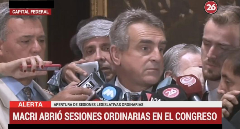 Agustín Rossi - Congreso tras apertura de Macri de sesiones ordinarias Canal 26