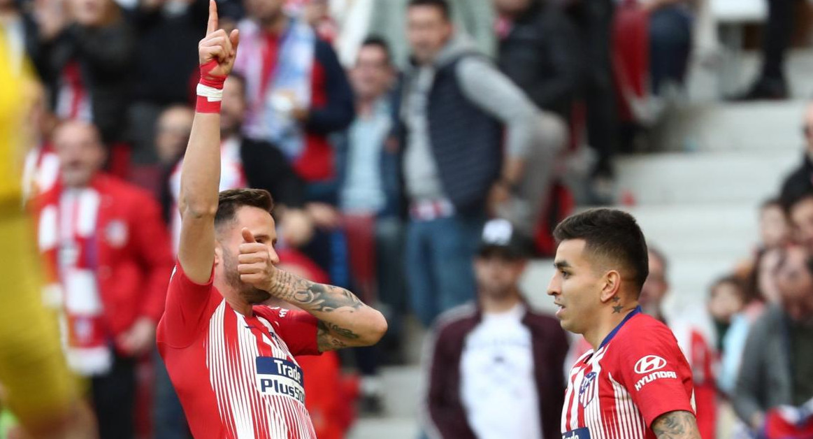 Festejo de Saul Niguez en la victoria del Atlético Madrid ante Leganes (Reuters)