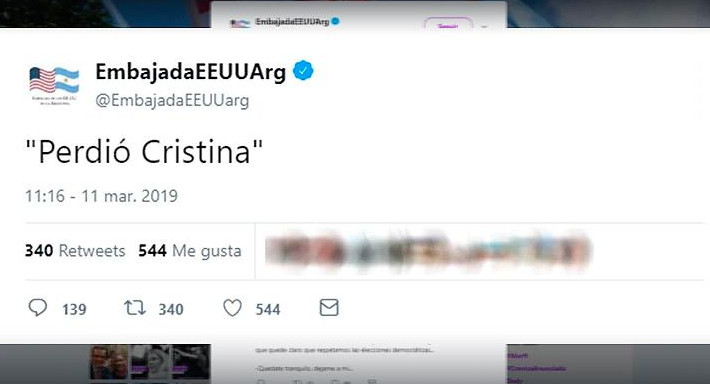 Hackearon el Twitter de la Embajada de EEUU, Perdió Cristina, inseguridad informática