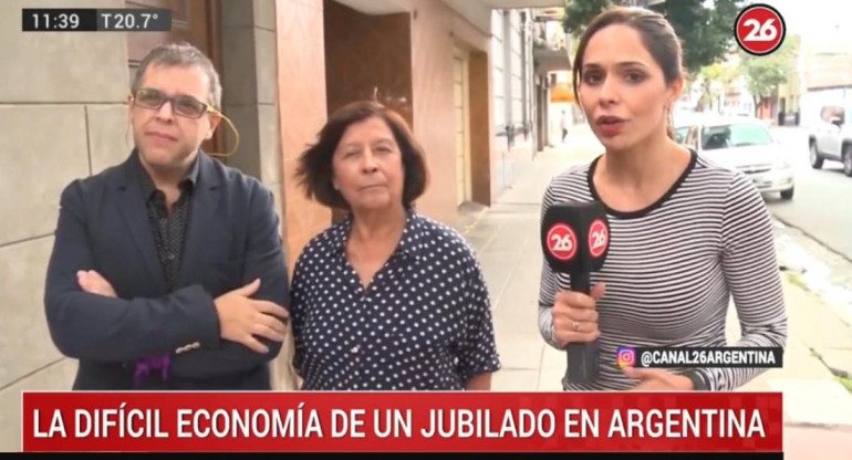La difícil economía de un jubilado en Argentina, informe Canal 26	