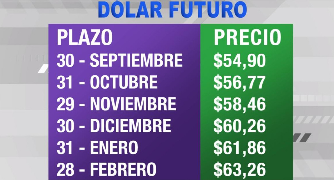 Dólar futuro, cotizaciones septiembre 2019 - febrero 2020, economía argentina, CANAL 26