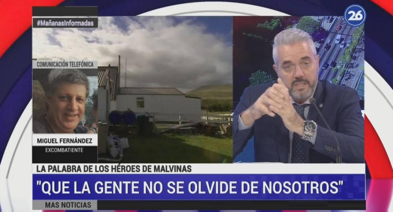 Miguel Fernández, ex combatiente de Malvinas y trabajador de Canal 26, por 2 de abril