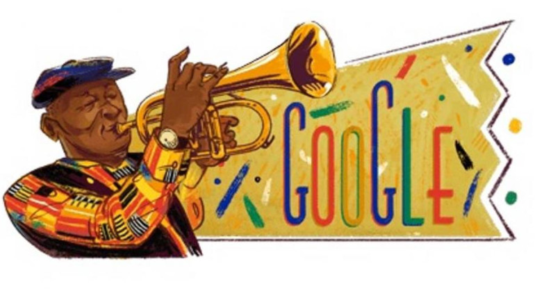 Google Doodle honra al trompetista Hugh Masekela en su 80 aniversario