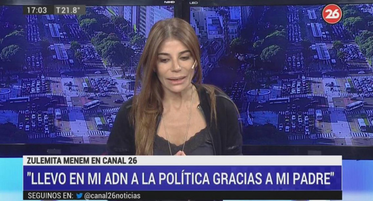 Zulemita Menem en Canal 26, política