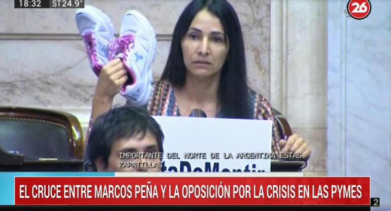 María Cristina Brítez, diputada kirchnerista contra Marcos Peña en informe de gestión, política, Canal 26