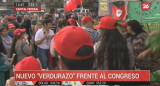 Nuevo verdurazo frente al Congreso, Canal 26