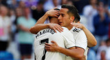 Festejo del Real Madrid en triunfo ante el Villarreal por la Liga (Reuters)