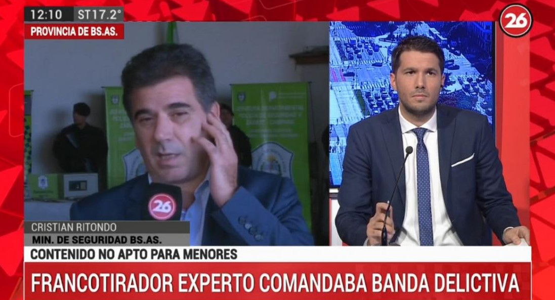 Cristian Ritondo, desbaratan banda delictiva comandada por francotirador, Canal 26