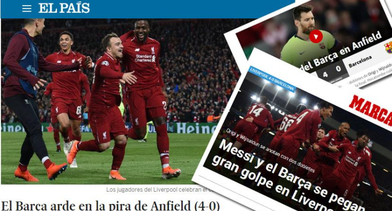Dura derrota del Barcelona por Champions: así la mostraron los diarios de España	