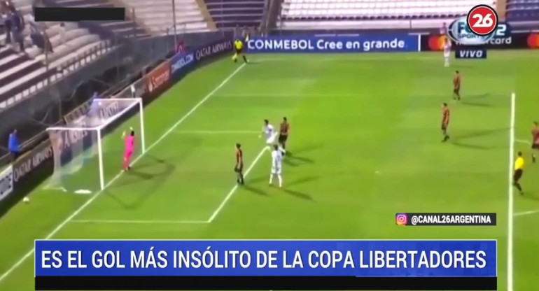 Insólito gol en la Copa Libertadores en el duelo Palestino vs. Alianza Lima (Canal 26)