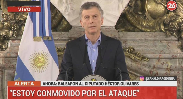Mauricio Macri sobre el ataque a Héctor Olivares (Canal 26)