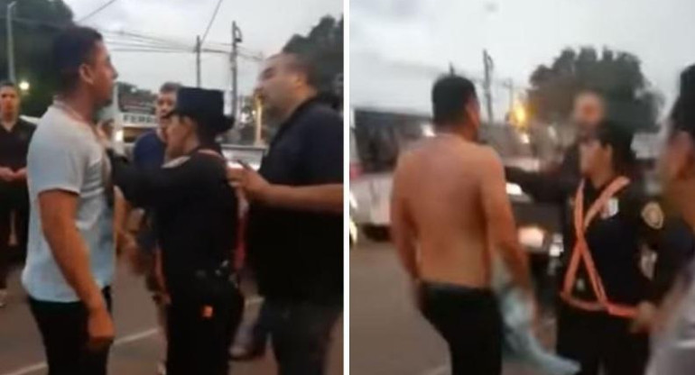Pelea de Chilavert en las calles de Asunción con un colectivero (Canal 26)