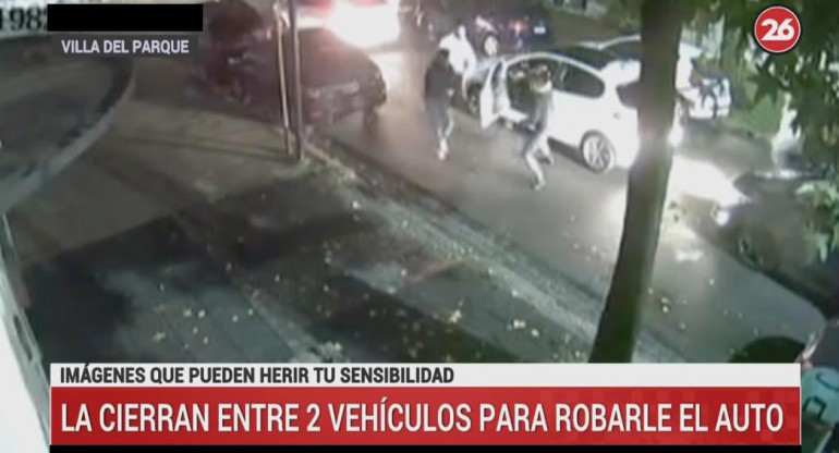 Violento robo en Villa del Parque - video Canal 26