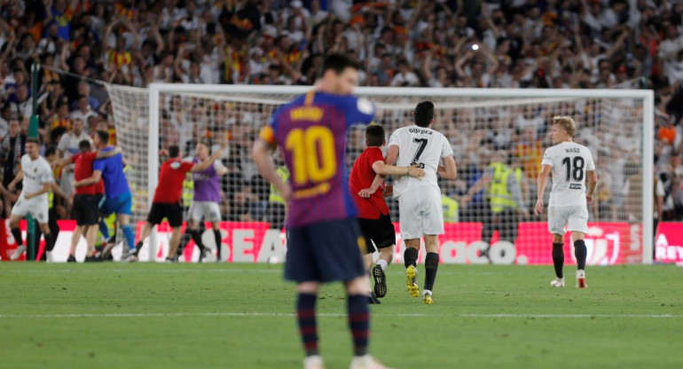 Derrota del Barcelona de Messi ante el Valencia en la final de la Copa del Rey (Reuters)