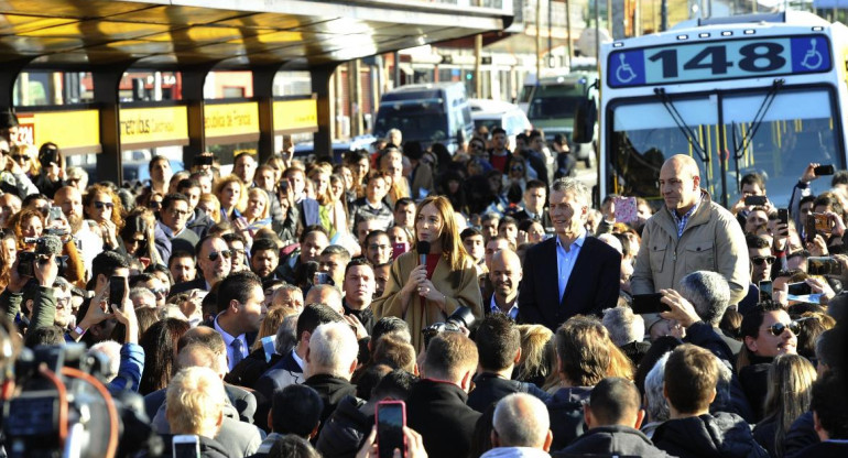 Mauricio Macri en inauguración de Metrobus - Agencia NA