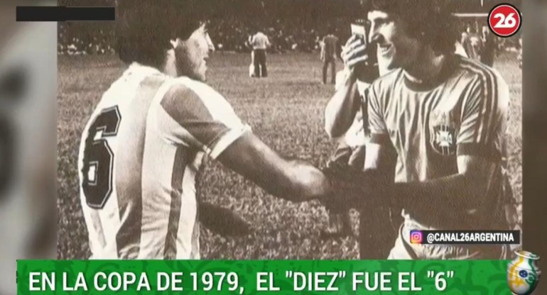 Informe de Canal 26 sobre Maradona y la camiseta 6 en la Copa América 1979