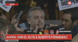 Alberto Fernández recibió el alta y dejó el Sanatorio Otamendi (Canal 26)