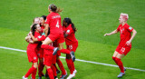 Mundial Femenino 2019: Festejo de Canadá ante Nueva Zelanda (Reuters)