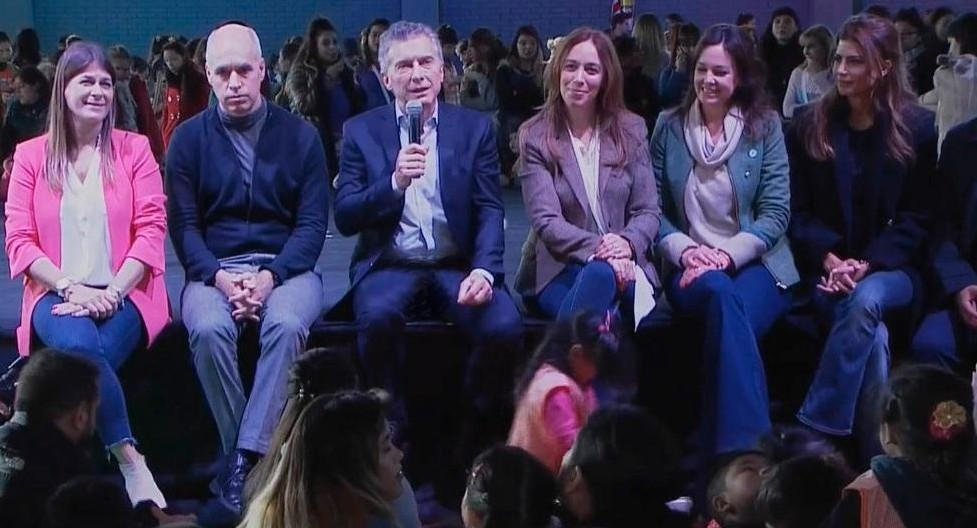 Mauricio Macri, María Eugenia Vidal y Horacio Rodríguez Larreta en Centro de Primera Infancia