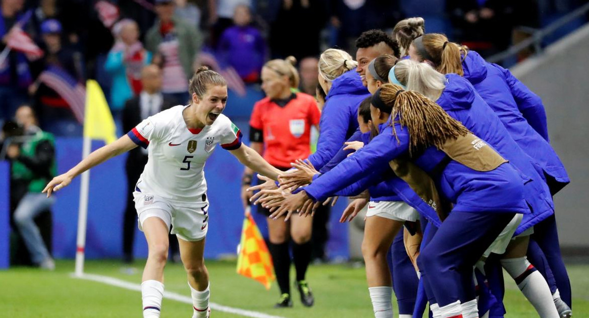 Festejo de Estados Unidos ante Suecia en el Mundial Femenino (Reuters)