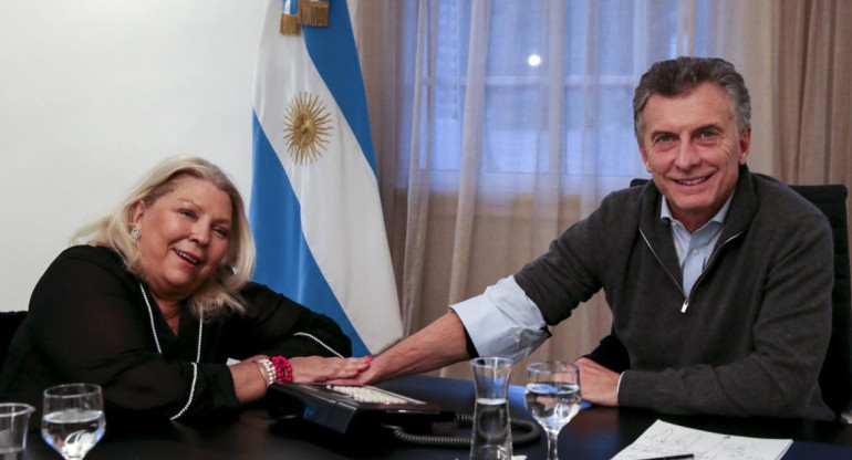 Elisa Carrió y Mauricio Macri (Agencia NA)