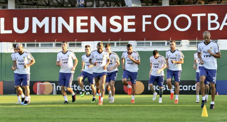 Entrenamiento de la Selección Argentina en Río de Janeiro (Agencia NA)