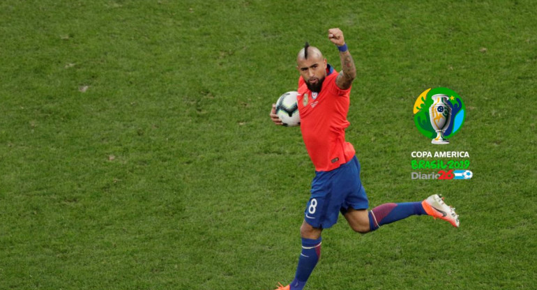 Copa América 2019: festejo de Vidal para Chile ante Argentina (Reuters)