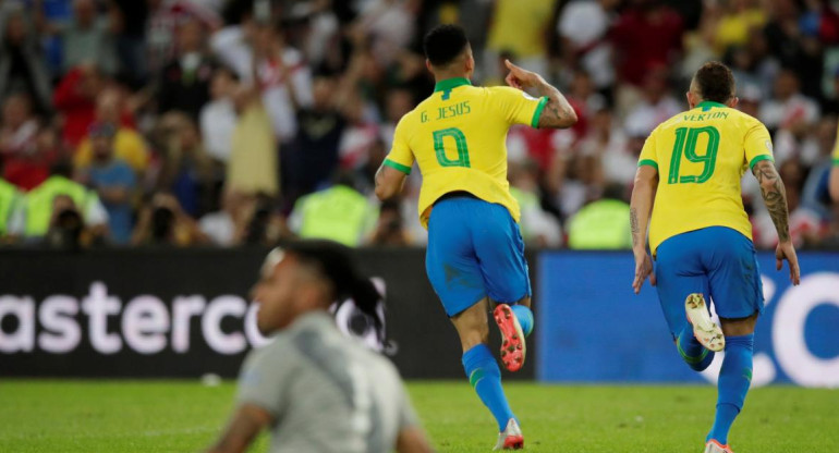 Gol de Gabriel Jesús, Brasil vs Perú - Copa América Reuters