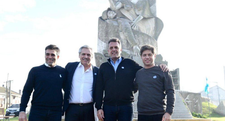 Alberto Fernández, Axel Kicillof, Sergio Massa y Facundo López