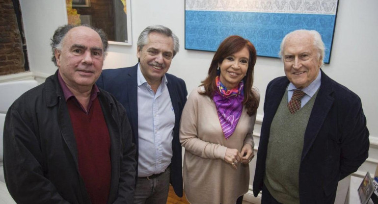 Cristina Fernández de Kirchner, Alberto Fernández, Mario Cafiero y Pino Solanas